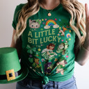  A Little Bit Lucky Vintage Retro St. Patrick's Day Charm Unisex Heavyweight Comfort Tee
