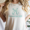  You should fight them, me as a therapist funny Therapy with a Twist: Bunnies in Battle! Soft Cozy Longer Length Unisex Graphic Tee T-shirt