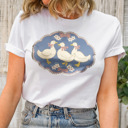  Dazzling Three Ducks Delight Soft Cozy Longer Length Unisex Graphic Tee T-shirt