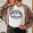  Dazzling Three Ducks Delight Soft Cozy Longer Length Unisex Graphic Tee T-shirt