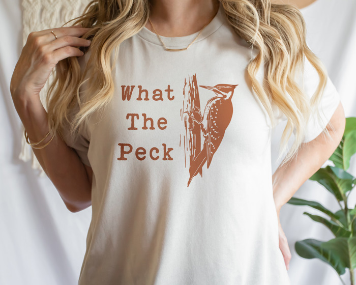 What The Peck: Nature's Quirky Charm Soft Cozy Longer Length Unisex Graphic Tee T-shirt