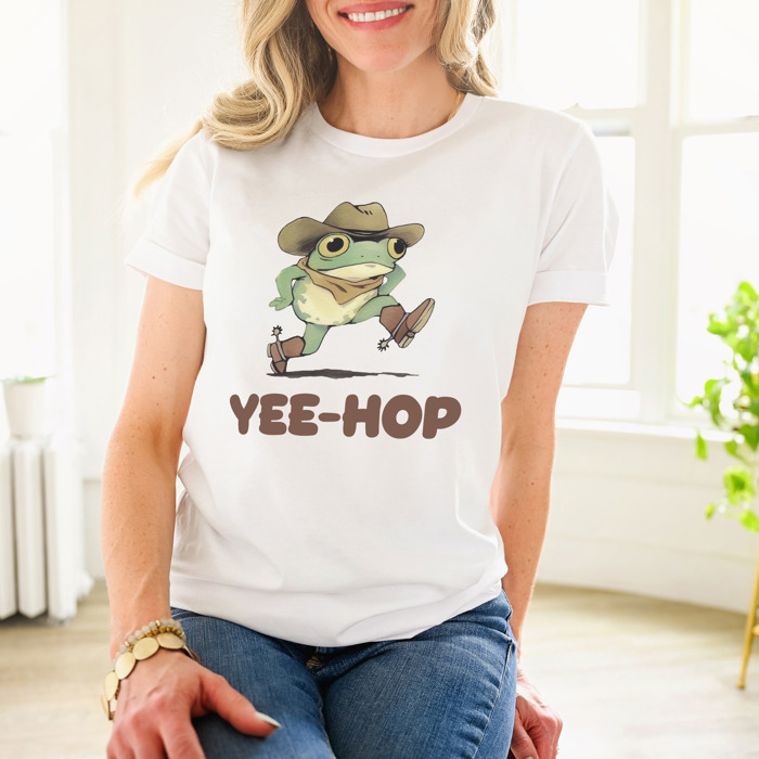 Yee-Hop: The Froggy Adventure Soft Cozy Longer Length Unisex Graphic Tee T-shirt