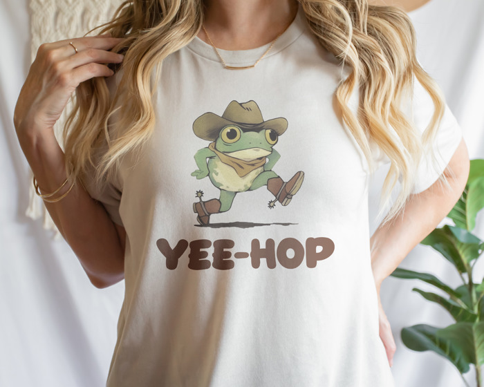 Yee-Hop: The Froggy Adventure Soft Cozy Longer Length Unisex Graphic Tee T-shirt