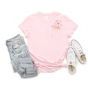 Faux (Printed, not real embroidery)    Embroidery Cherry Blossoms Spring Flowers Pocket Unisex Heavyweight Comfort Tee