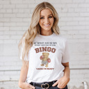  At What Age Do We Start Meeting Up For Bingo 'Cause I'm Ready Boxing Bear Funny Viral Meme Shirt Retro Bingo Champion Bear Soft Cozy Longer Length Unisex Graphic Tee T-shirt