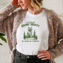  Out of Breath: The Hiking Raccoon Society Soft Cozy Longer Length Unisex Graphic Tee T-shirt