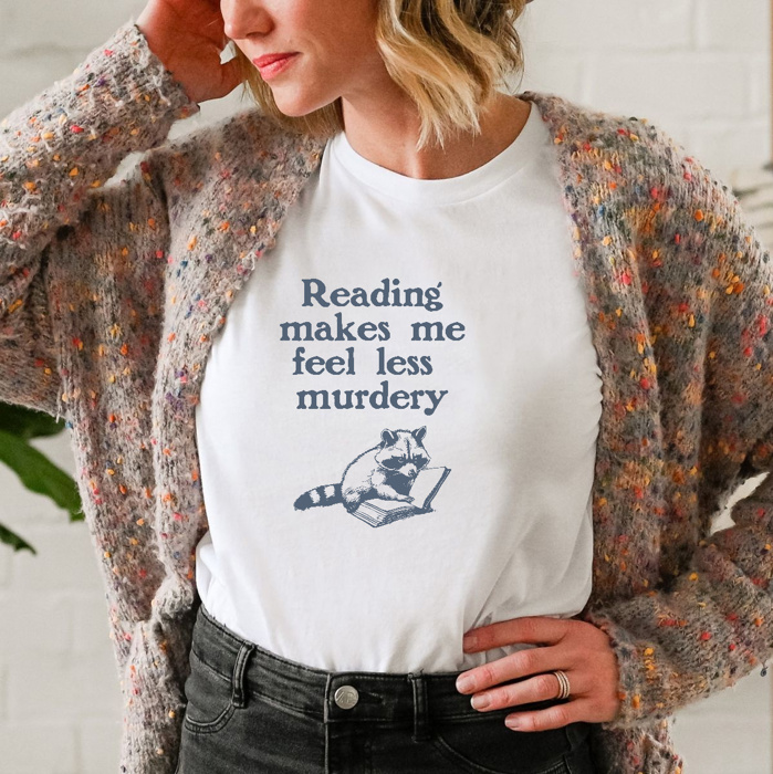 Reading: The Purr-fect Way to Chill Soft Cozy Longer Length Unisex Graphic Tee T-shirt