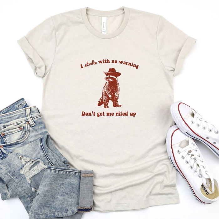 Raccoon Wrath: Unleash Your Inner Wild Side! Soft Cozy Longer Length Unisex Graphic Tee T-shirt