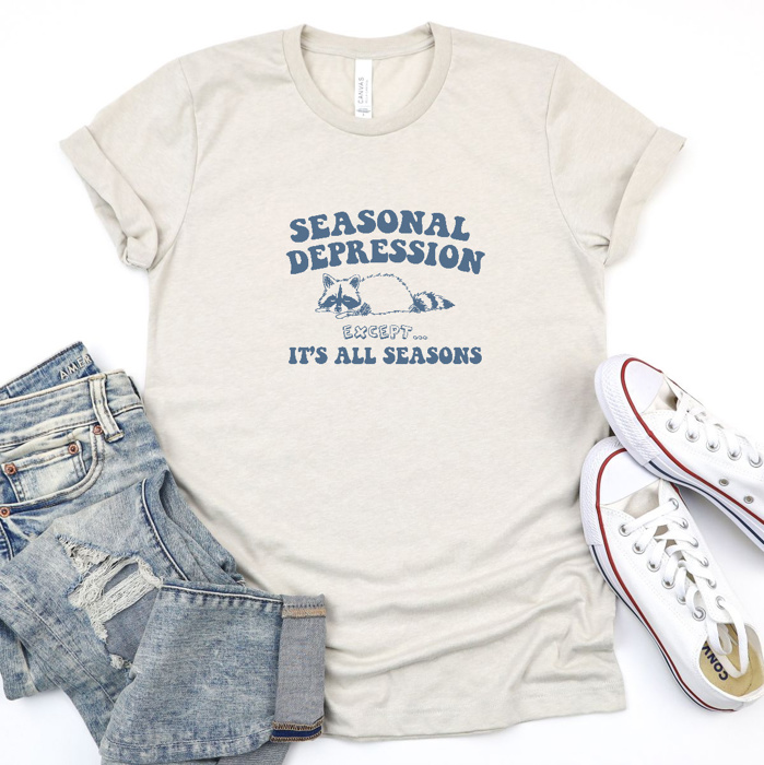 All Seasons of Chill Vibes Soft Cozy Longer Length Unisex Graphic Tee T-shirt