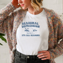  All Seasons of Chill Vibes Soft Cozy Longer Length Unisex Graphic Tee T-shirt