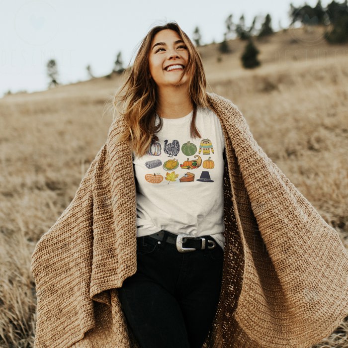 Happy Thanksgiving Harvest It's the Little Things that make the best memories Unisex Heavyweight Comfort Tee