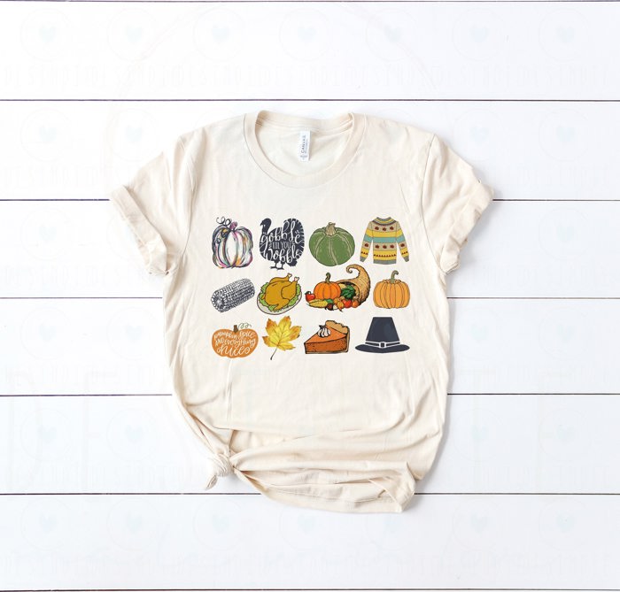 Happy Thanksgiving Harvest It's the Little Things that make the best memories Unisex Heavyweight Comfort Tee