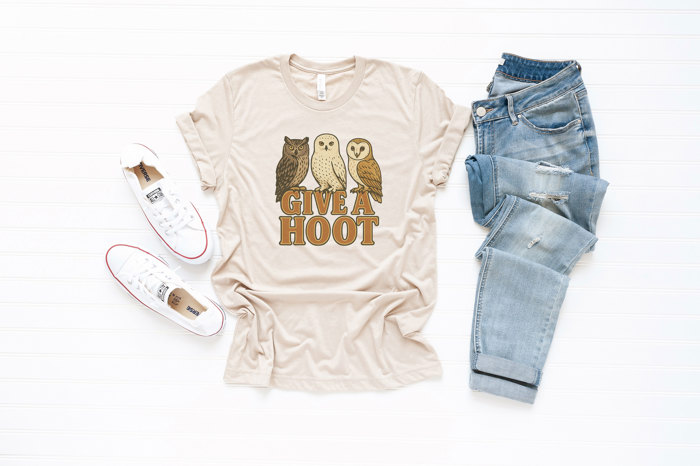 Giveahoot Soft Cozy Longer Length Unisex Graphic Tee T-shirt