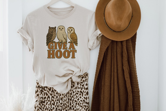 Giveahoot Soft Cozy Longer Length Unisex Graphic Tee T-shirt