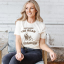  JUST DOING THE BEAR MINIMUM | Bear-ly Breaking a Sweat! Soft Cozy Longer Length Unisex Graphic Tee T-shirt