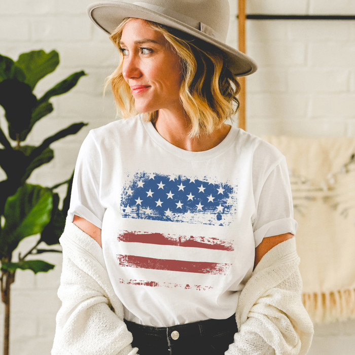 Tanktops & T-Shirts - USA Patriotic Grunge Flag Fourth of July American Ultra