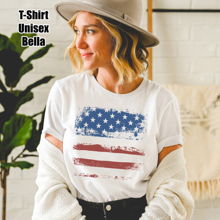Tanktops & T-Shirts - USA Patriotic Grunge Flag Fourth of July American Ultra