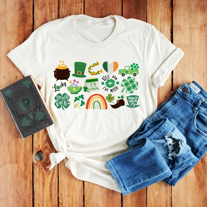 St. Patrick's Day It's the Little Things in Life that make the best memories Soft Cozy Longer Length Unisex Graphic Tee T-shirt