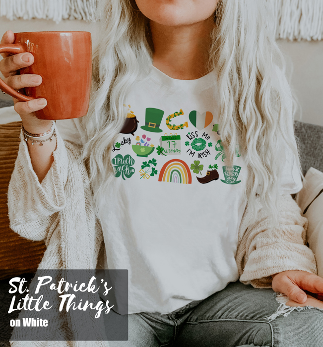 St. Patrick's Day It's the Little Things in Life that make the best memories Soft Cozy Longer Length Unisex Graphic Tee T-shirt