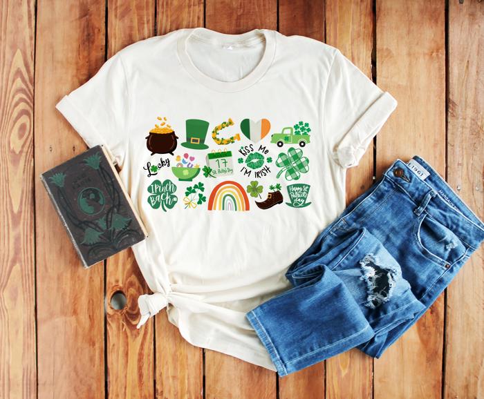 St. Patrick's Day It's the Little Things in Life that make the best memories Soft Cozy Longer Length Unisex Graphic Tee T-shirt