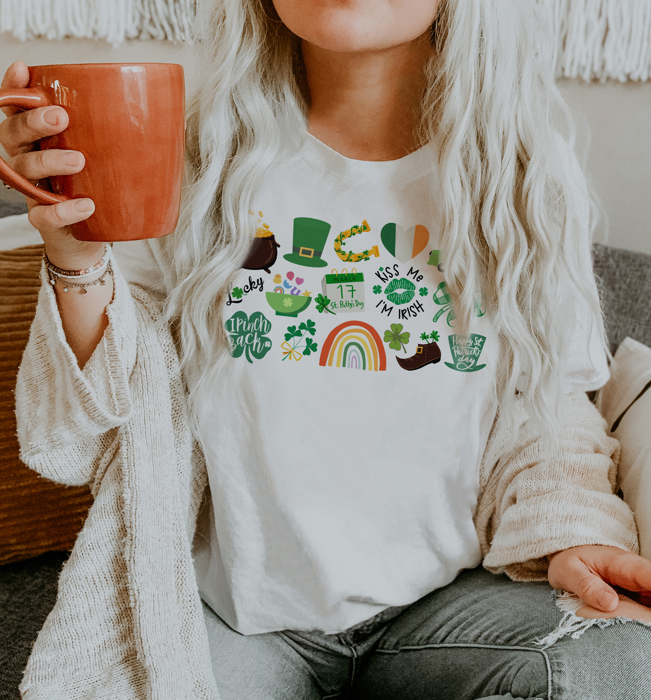 St. Patrick's Day It's the Little Things in Life that make the best memories Soft Cozy Longer Length Unisex Graphic Tee T-shirt