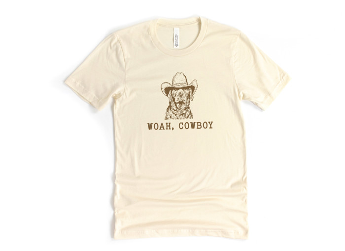 WOAH, COWBOY | Saddle Up for Adventure! Soft Cozy Longer Length Unisex Graphic Tee T-shirt