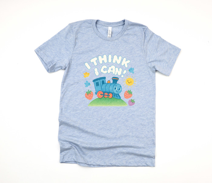 I THINK i CAN! | Chugging Towards Positivity! Soft Cozy Longer Length Unisex Graphic Tee T-shirt