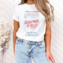  Why We Paying All These Bills When Jesus Paid It All Vintage Diner Reciept Soft Cozy Longer Length Unisex Graphic Tee T-shirt