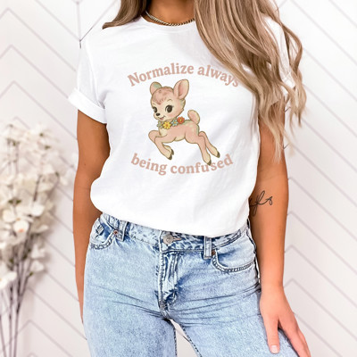 Normalize always being confused | Embracing Beautiful Confusion Soft Cozy Longer Length Unisex Graphic Tee T-shirt