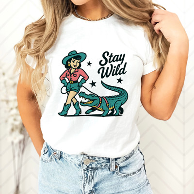 Stay Wild | Unleash Your Inner Adventurer Soft Cozy Longer Length Unisex Graphic Tee T-shirt
