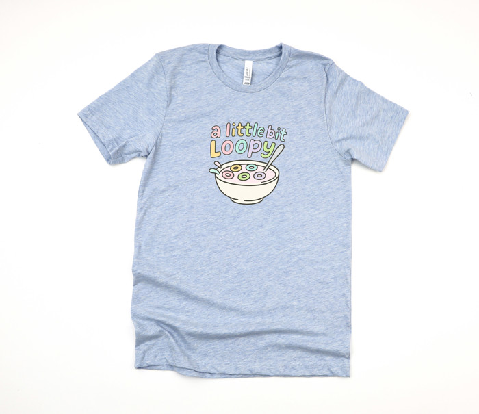 a little bit Loopy | Joyful Breakfast Whimsy Soft Cozy Longer Length Unisex Graphic Tee T-shirt