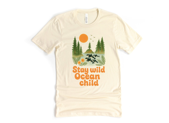 Stay wild Ocean child | Embrace the Spirit of Adventure and Nature Soft Cozy Longer Length Unisex Graphic Tee T-shirt
