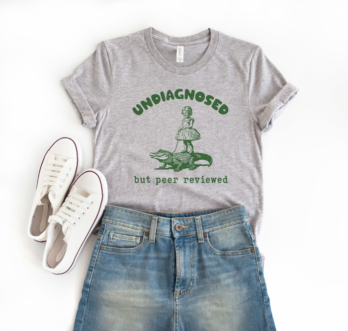UNDIAGNOSED but peer reviewed | Embracing the Wild with a Smile Soft Cozy Longer Length Unisex Graphic Tee T-shirt