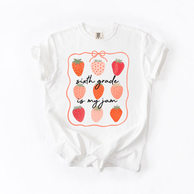 Sixth grade is my jam | Strawberry Sweetness: Celebrating Sixth Grade Fun! Unisex Heavyweight Comfort Tee