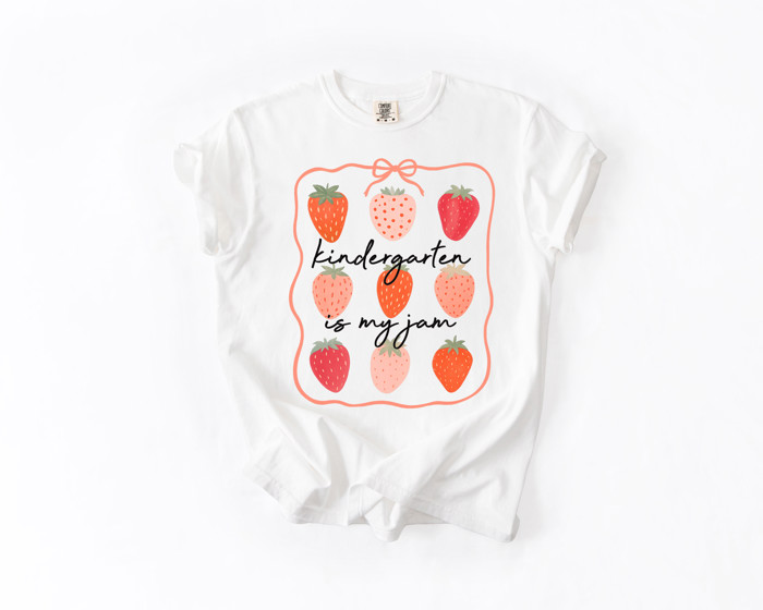 kindergarten is my jam | Sweet Beginnings in Berry Land Unisex Heavyweight Comfort Tee