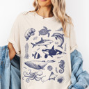  Marine Life Illustrations | Oceanic Wonders: A Deep Dive into Nature's Art Unisex Heavyweight Comfort Tee