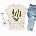  FEELIN' PINE | A Breath of Fresh Air Soft Cozy Longer Length Unisex Graphic Tee T-shirt