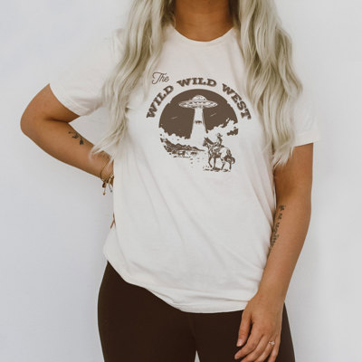 The WILD WILD WEST | Where Cowboys Meet Cosmic Adventure Soft Cozy Longer Length Unisex Graphic Tee T-shirt