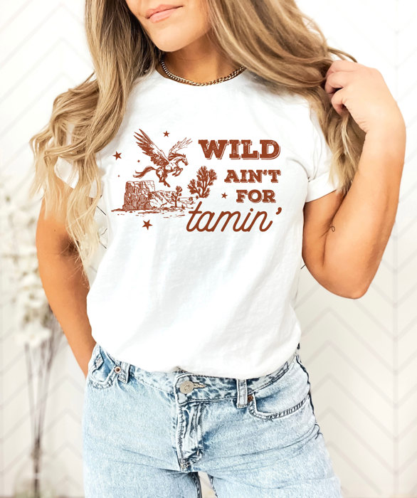 WILD AIN'T FOR tamin' | Embrace the Untamed Spirit Soft Cozy Longer Length Unisex Graphic Tee T-shirt