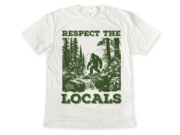 RESPECT THE LOCALS | Embrace the Mystery of the Wild Soft Cozy Longer Length Unisex Graphic Tee T-shirt