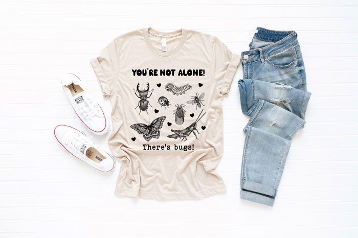 YOU'RE NOT ALONE! | Embrace the Buzz: A Celebration of Our Tiny Companions Soft Cozy Longer Length Unisex Graphic Tee T-shirt