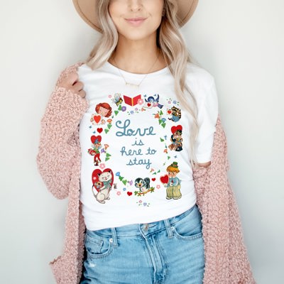 Vintage Little Golden Happy Valentine's Love Day Unisex Heavyweight Comfort Tee