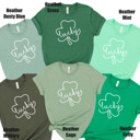  Embrace Your Luck: The Lucky Clover Collection (white ink) Soft Cozy Longer Length Unisex Graphic Tee T-shirt