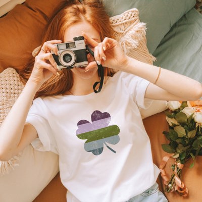 Vintage Stripe Lucky Clover St. Patrick's Day Vintage Nostalgia Soft Cozy Longer Length Unisex Graphic Tee T-shirt
