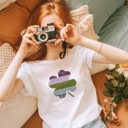  Vintage Stripe Lucky Clover St. Patrick's Day Vintage Nostalgia Soft Cozy Longer Length Unisex Graphic Tee T-shirt