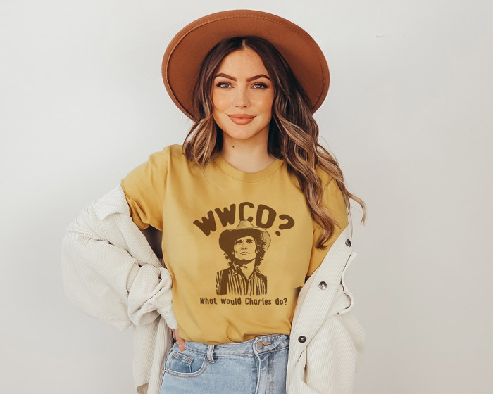 WWCD? | What would Charles do? Soft Cozy Longer Length Unisex Graphic Tee T-shirt