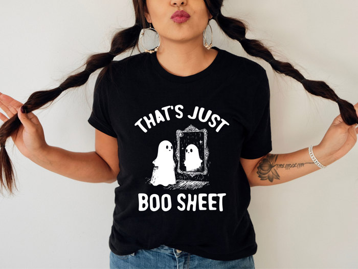 That's Just Boo Sheet - Halloween Ghost Soft Cozy Longer Length Unisex Graphic Tee T-shirt