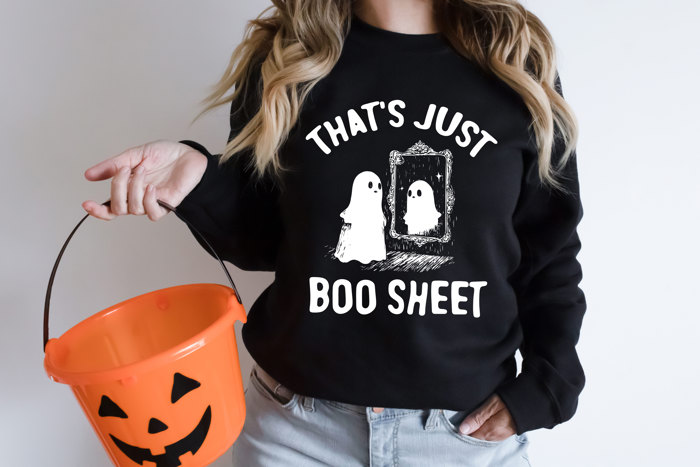 That's Just Boo Sheet - Halloween Ghost Soft Cozy Longer Length Unisex Graphic Tee T-shirt