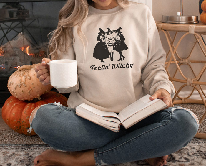 Feelin' Witchy | Enchanted Spirits: A Captivating Coven Celebration Soft Unisex Graphic Sweatshirt Print