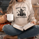  FERAL GIRL HALLOWEEN | Enchanted Mischief: A Spooky Tale of a Trickster's Brew Soft Cozy Longer Length Unisex Graphic Tee T-shirt